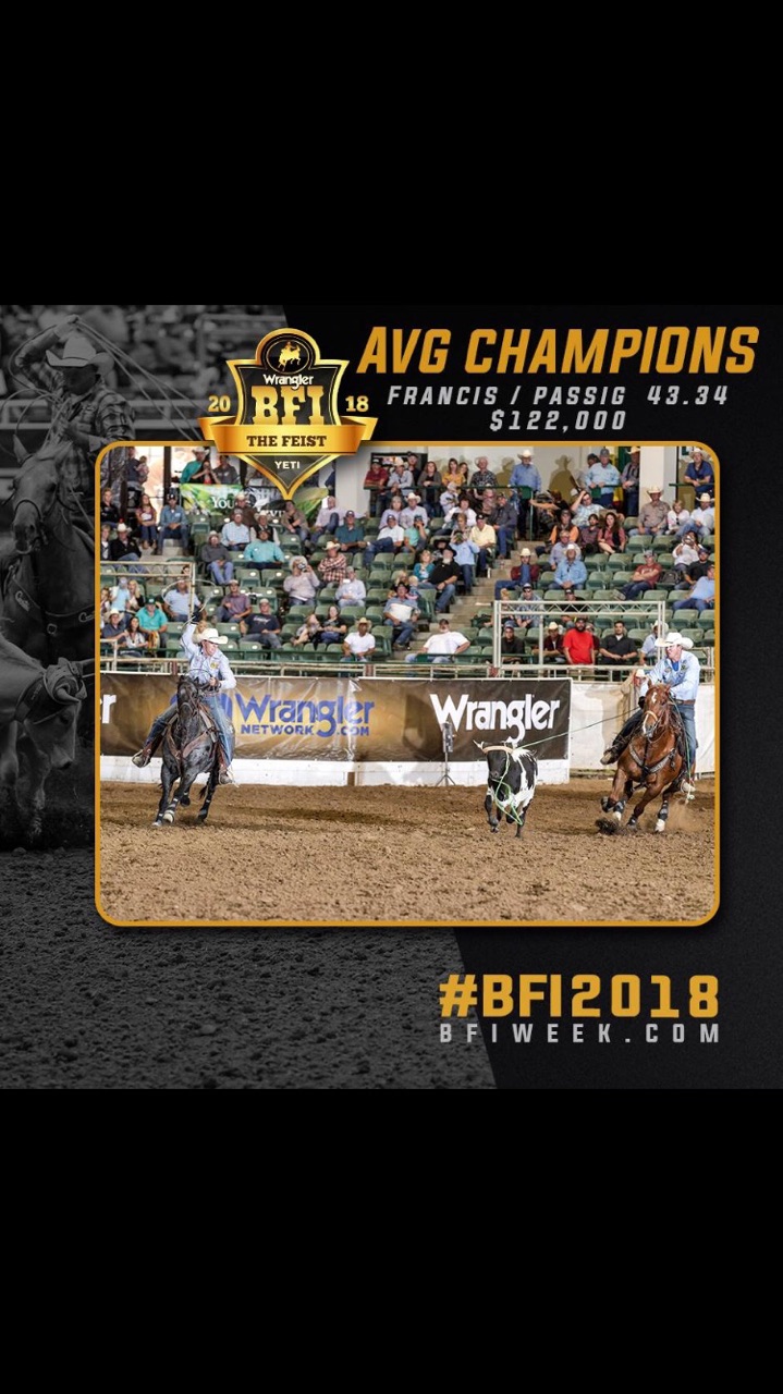 Francis and Passig Win the Bob Fiest Invitational Team Roping Championship!